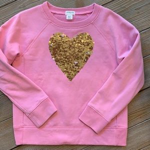J. Crew Crewcuts Flip Sequin Heart Sweatshirt